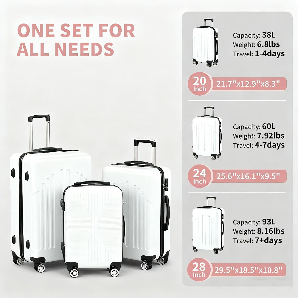 Luggage Set – 3 Piece, 28 Inch, Hardshell, Spinner Wheels – detail view 6