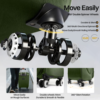 Luggage Set – 3 Piece, 34 Inch, Spinner Wheels, Combination Lock – detail view 24