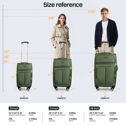 Luggage Set – 3 Piece, 34 Inch, Spinner Wheels, Combination Lock – detail view 25
