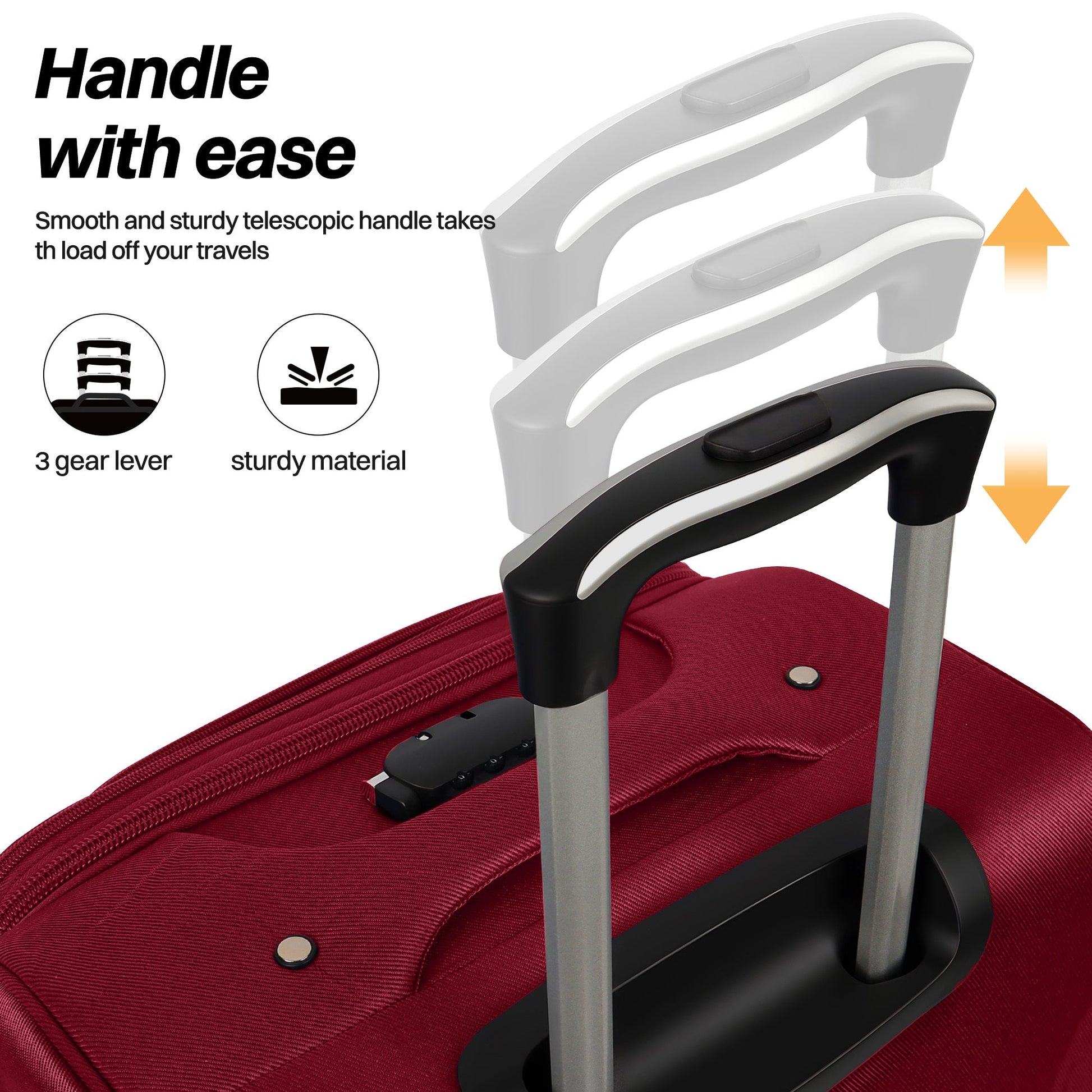 Luggage Set – 3 Piece, 34 Inch, Spinner Wheels, Combination Lock – detail view 41