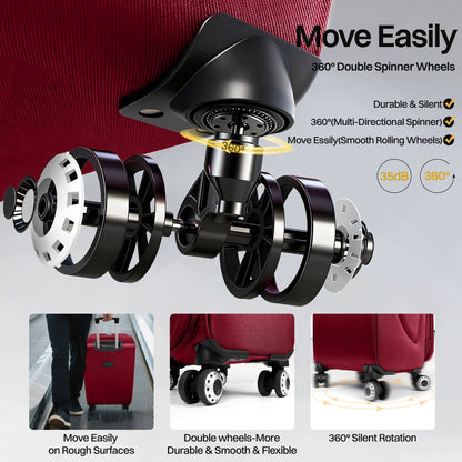 Luggage Set – 3 Piece, 34 Inch, Spinner Wheels, Combination Lock – detail view 42