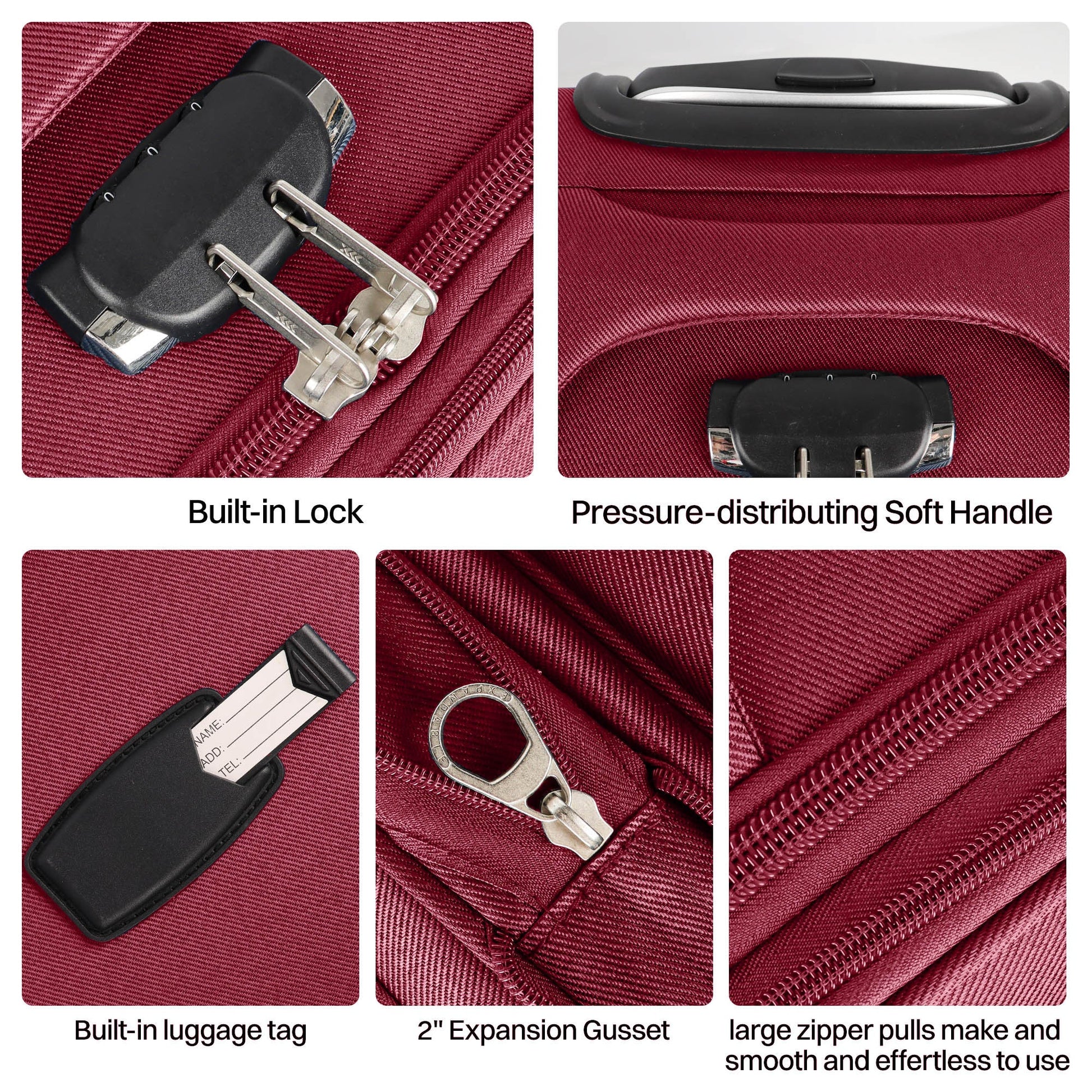 Luggage Set – 3 Piece, 34 Inch, Spinner Wheels, Combination Lock – detail view 43