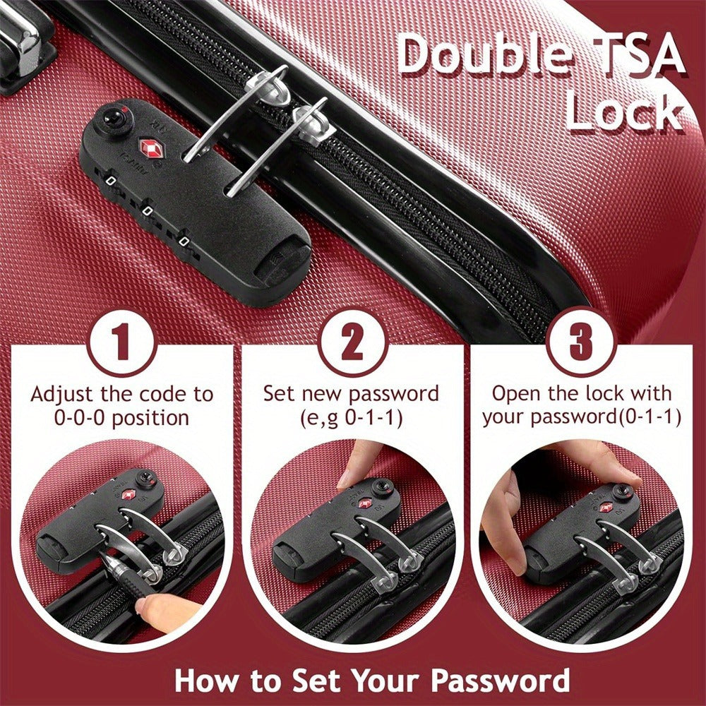 Luggage Set – 3-Piece, ABS Hardshell, TSA Lock, Spinner Wheels – detail view 7