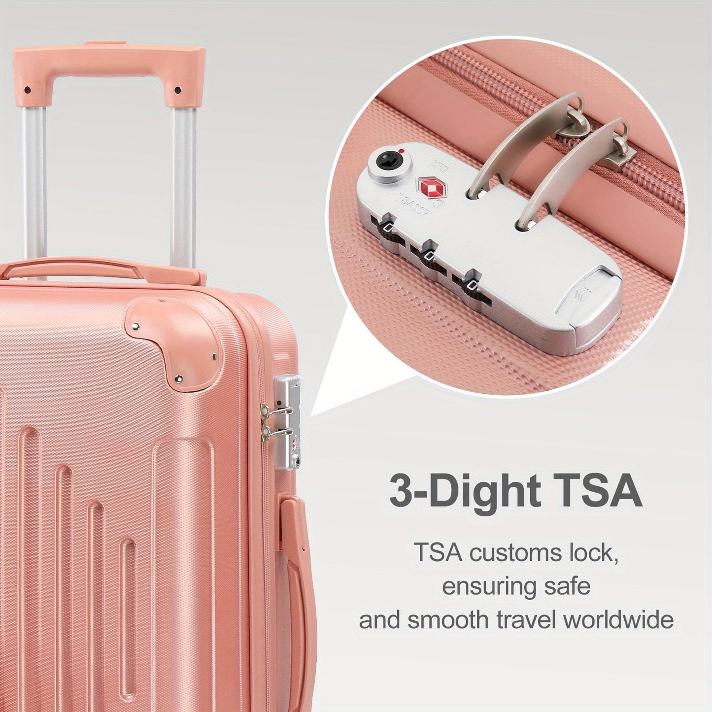 Luggage Set – 3-Piece, Hardshell, TSA Lock, Lightweight – detail view 12