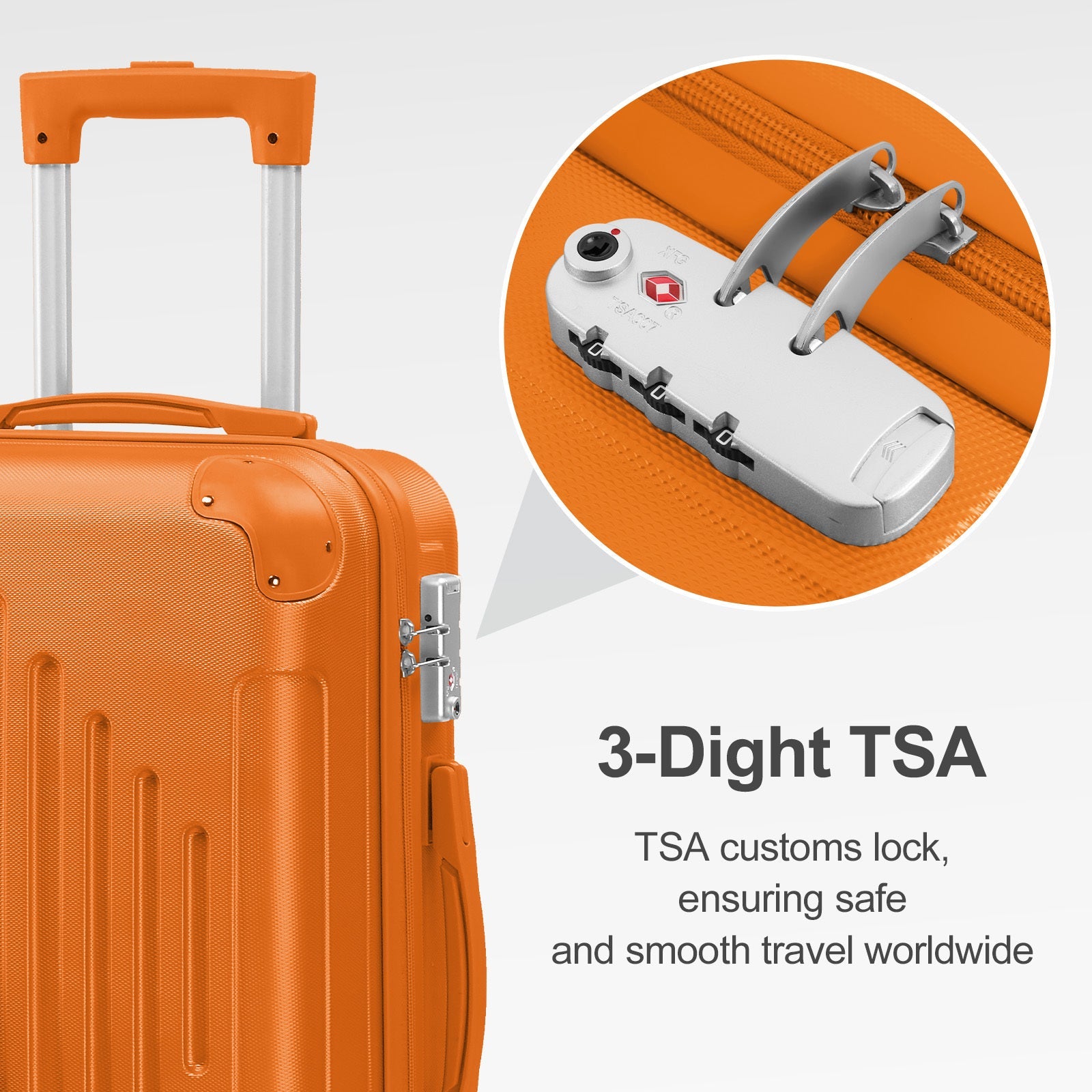 Luggage Set – 3-Piece, Hardshell, TSA Lock, Lightweight – detail view 7