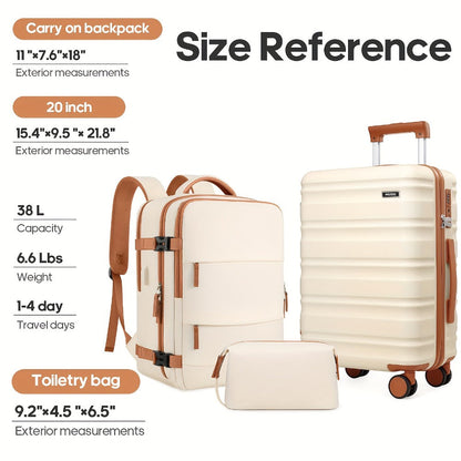 Luggage Set – 3 Piece, Hardshell, TSA Lock, Spinner Wheels – alternate view