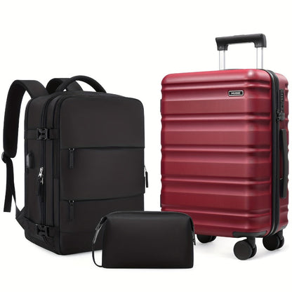 Luggage Set – 3 Piece, Hardshell, TSA Lock, Spinner Wheels – detail view 2