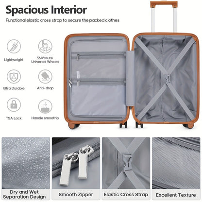 Luggage Set – 3 Piece, Hardshell, TSA Lock, Spinner Wheels – detail view 7