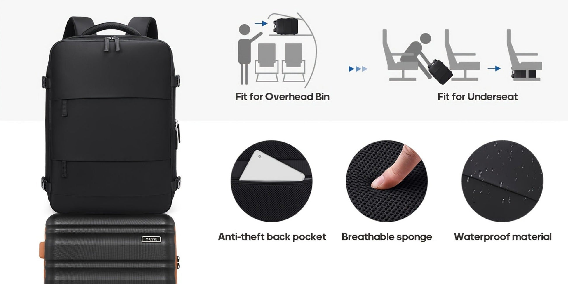 Luggage Set – 3-Piece, TSA Lock, Lightweight, for Travel – detail view 18