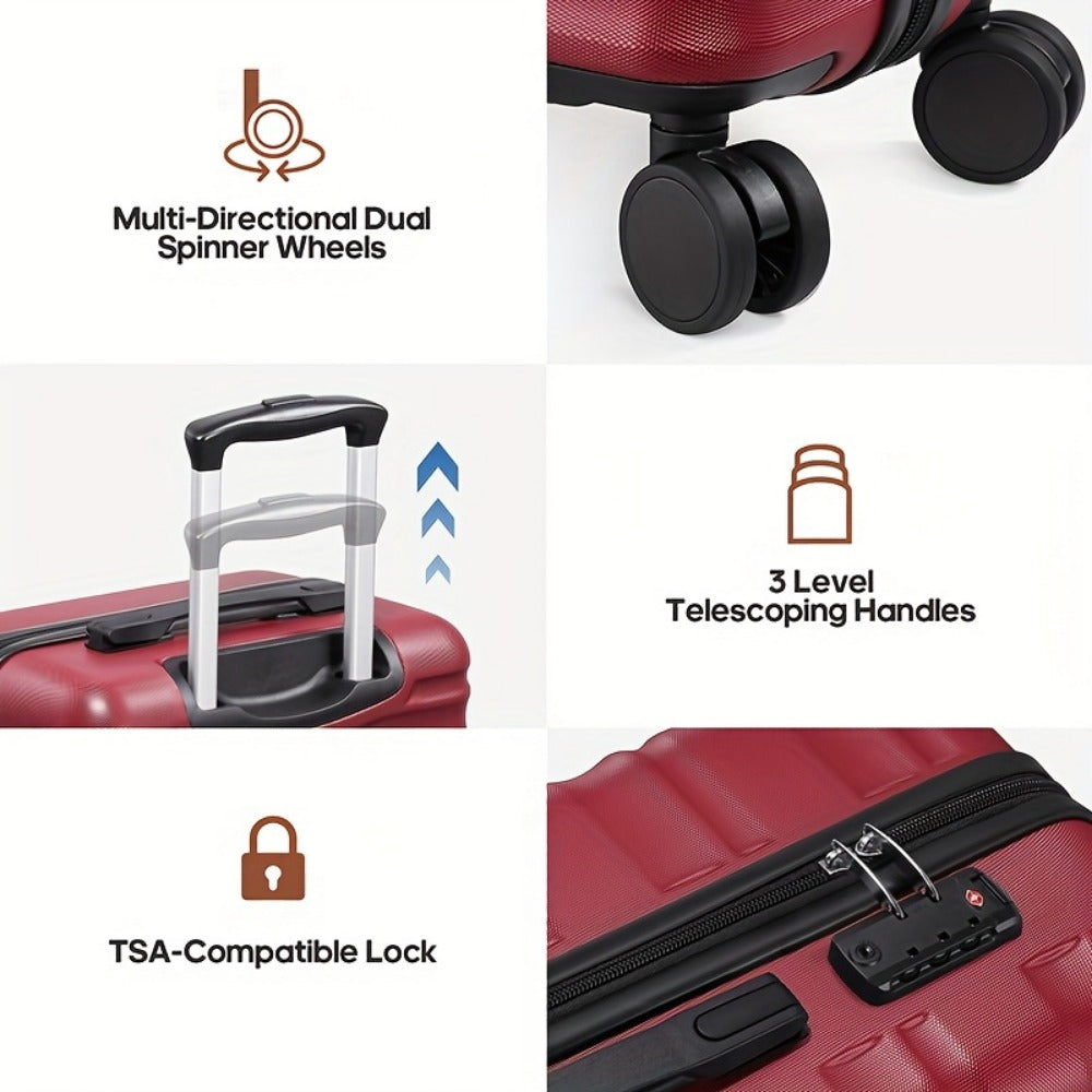 Luggage Set – 3-Piece, TSA Lock, Lightweight, for Travel – detail view 3