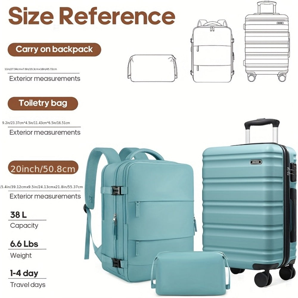 Luggage Set – 3-Piece, TSA Lock, Lightweight, for Travel – detail view 5