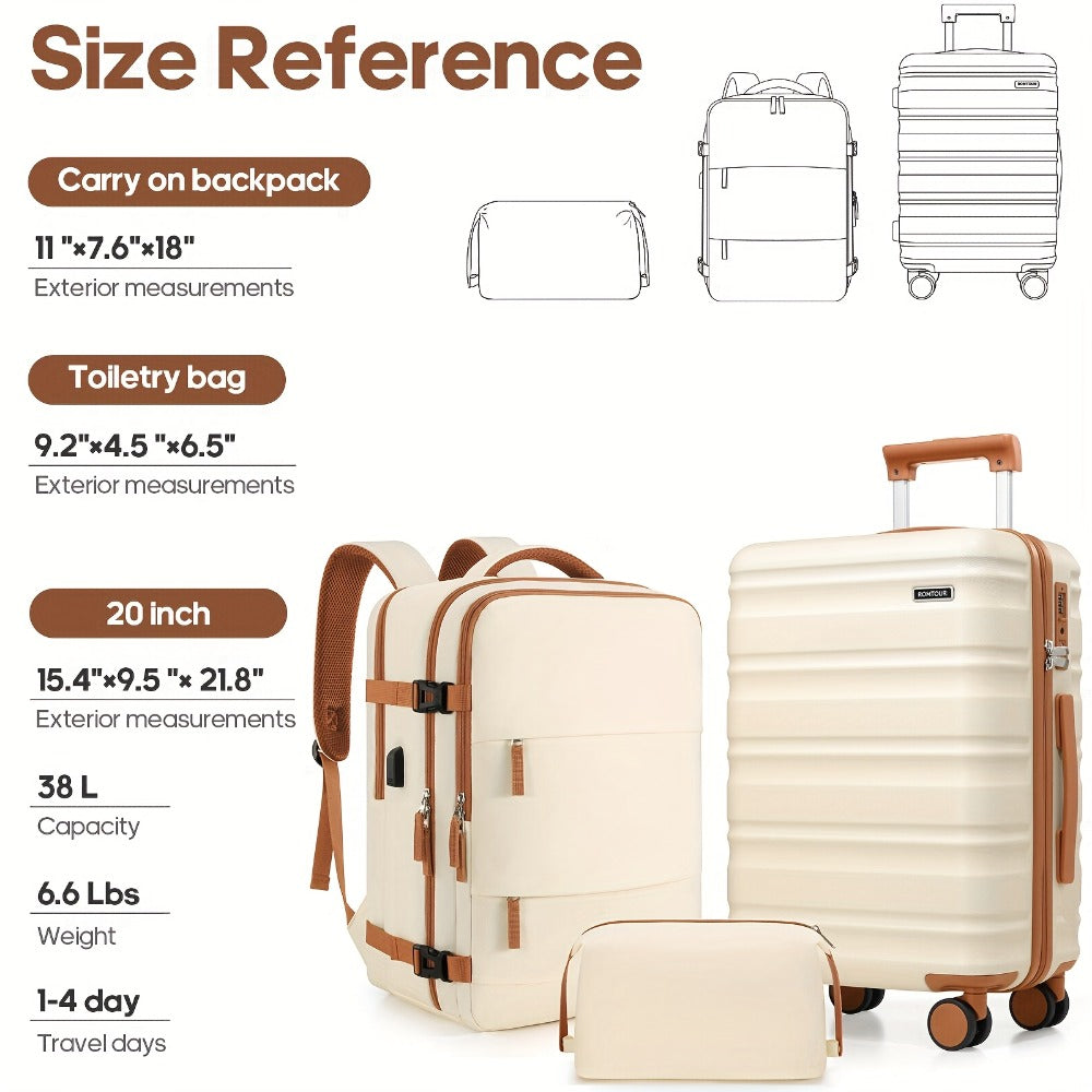 Luggage Set – 3-Piece, TSA Lock, Spinner Wheels, for Travel – alternate view
