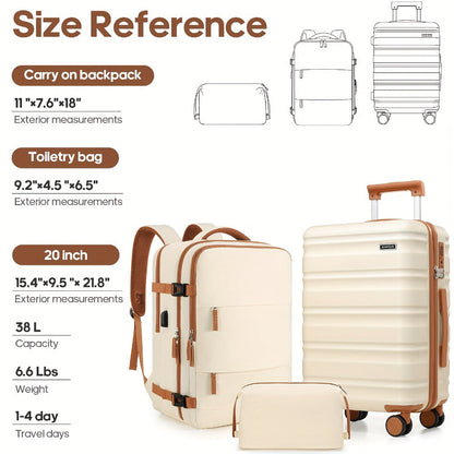 Luggage Set – 3-Piece, TSA Lock, Spinner Wheels, for Travel – alternate view