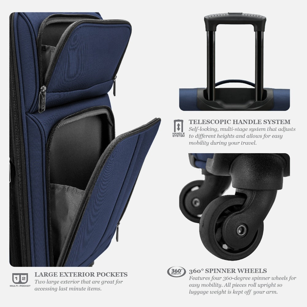 Luggage Set – 30 Inch, Expandable, Spinner Wheels, Lightweight – detail view 3