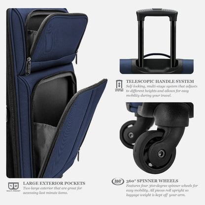 Luggage Set – 30 Inch, Expandable, Spinner Wheels, Lightweight – detail view 3