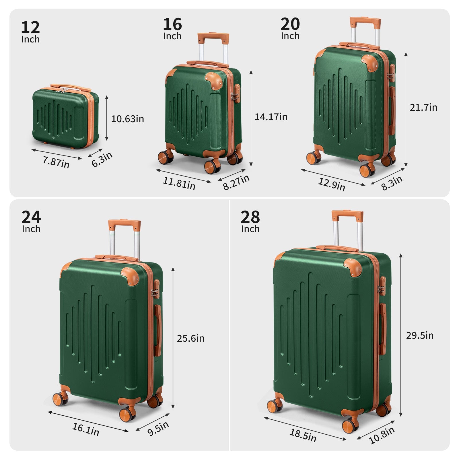 Luggage Set – 5 Piece, 28 Inch, Hardshell, Lightweight – detail view 16