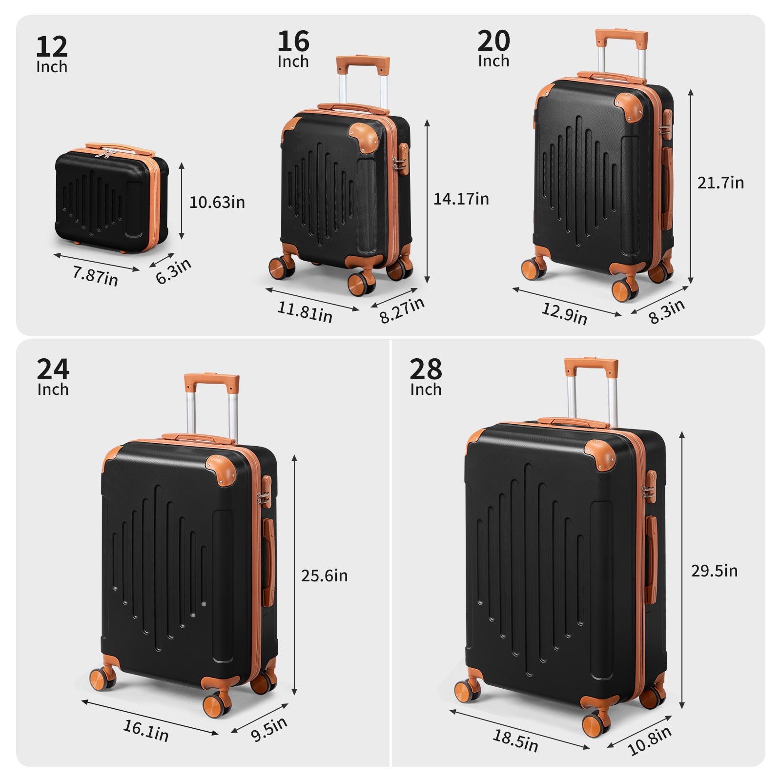 Luggage Set – 5 Piece, 28 Inch, Hardshell, Lightweight – detail view 22