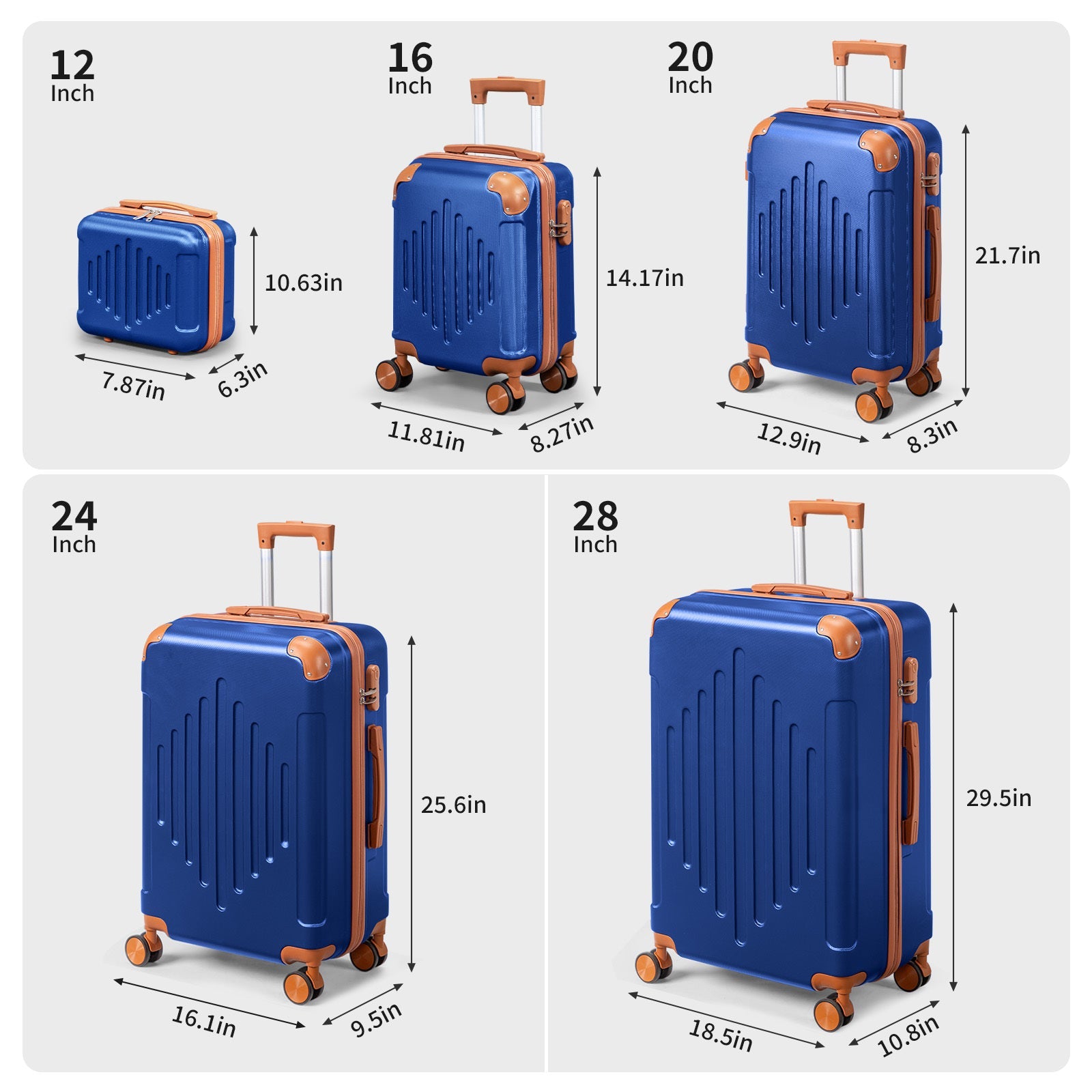 Luggage Set – 5 Piece, 28 Inch, Hardshell, Lightweight – detail view 3