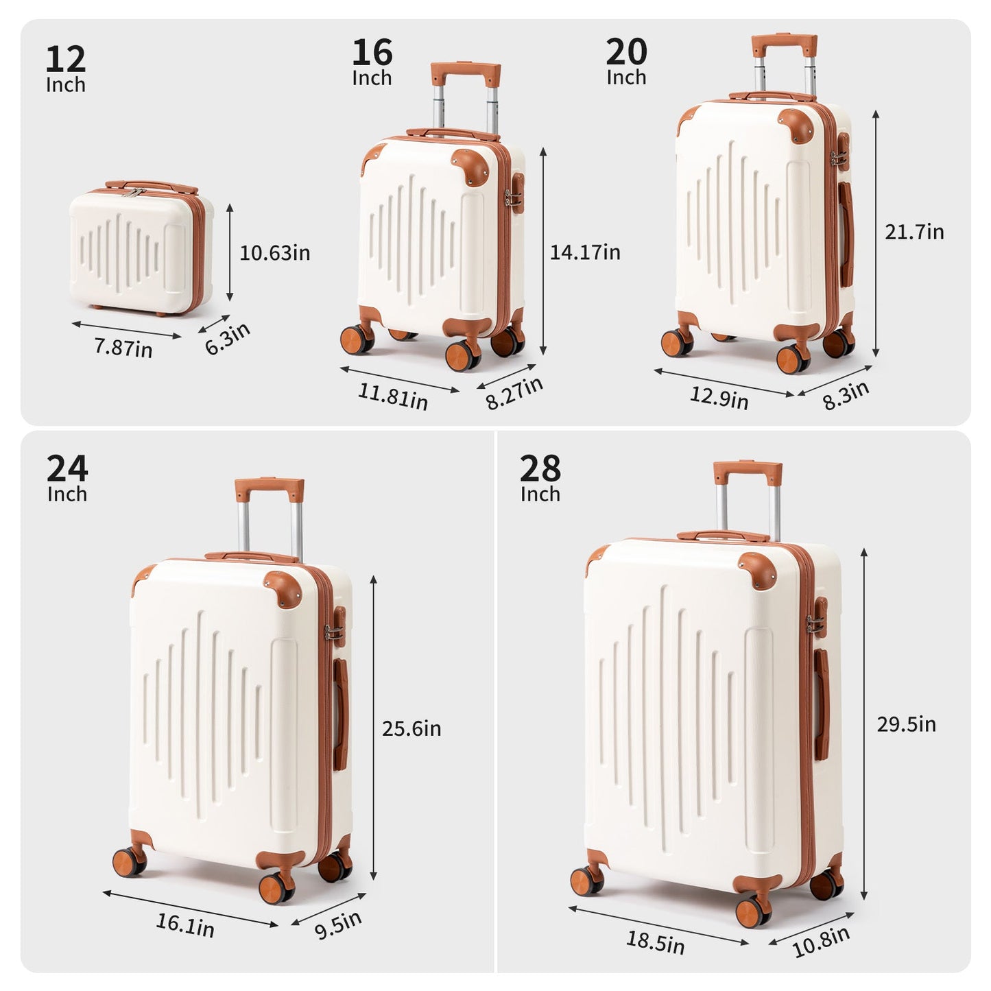 Luggage Set – 5 Piece, 28 Inch, Hardshell, Lightweight – detail view 41