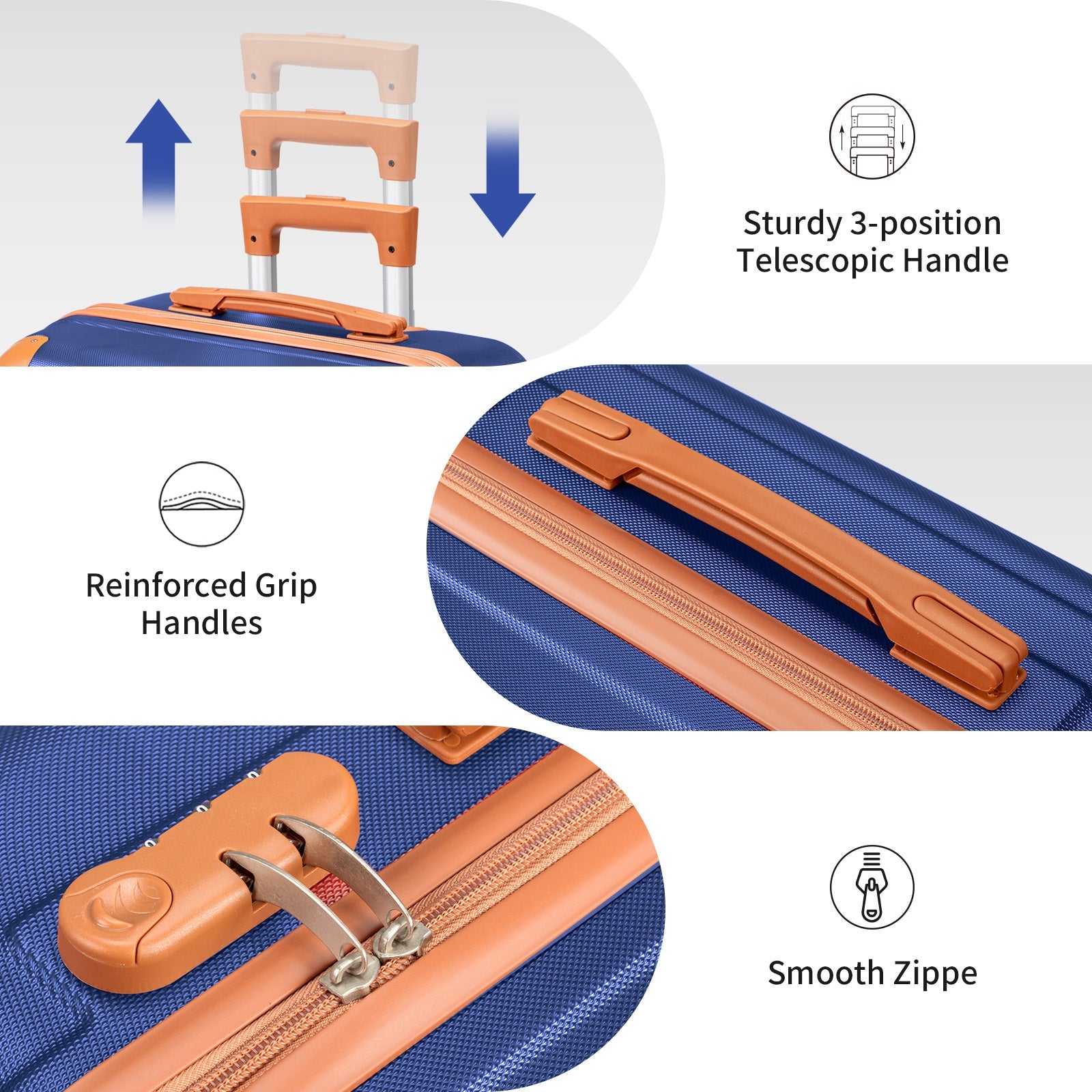 Luggage Set – 5 Piece, 28 Inch, Hardshell, Lightweight – detail view 6