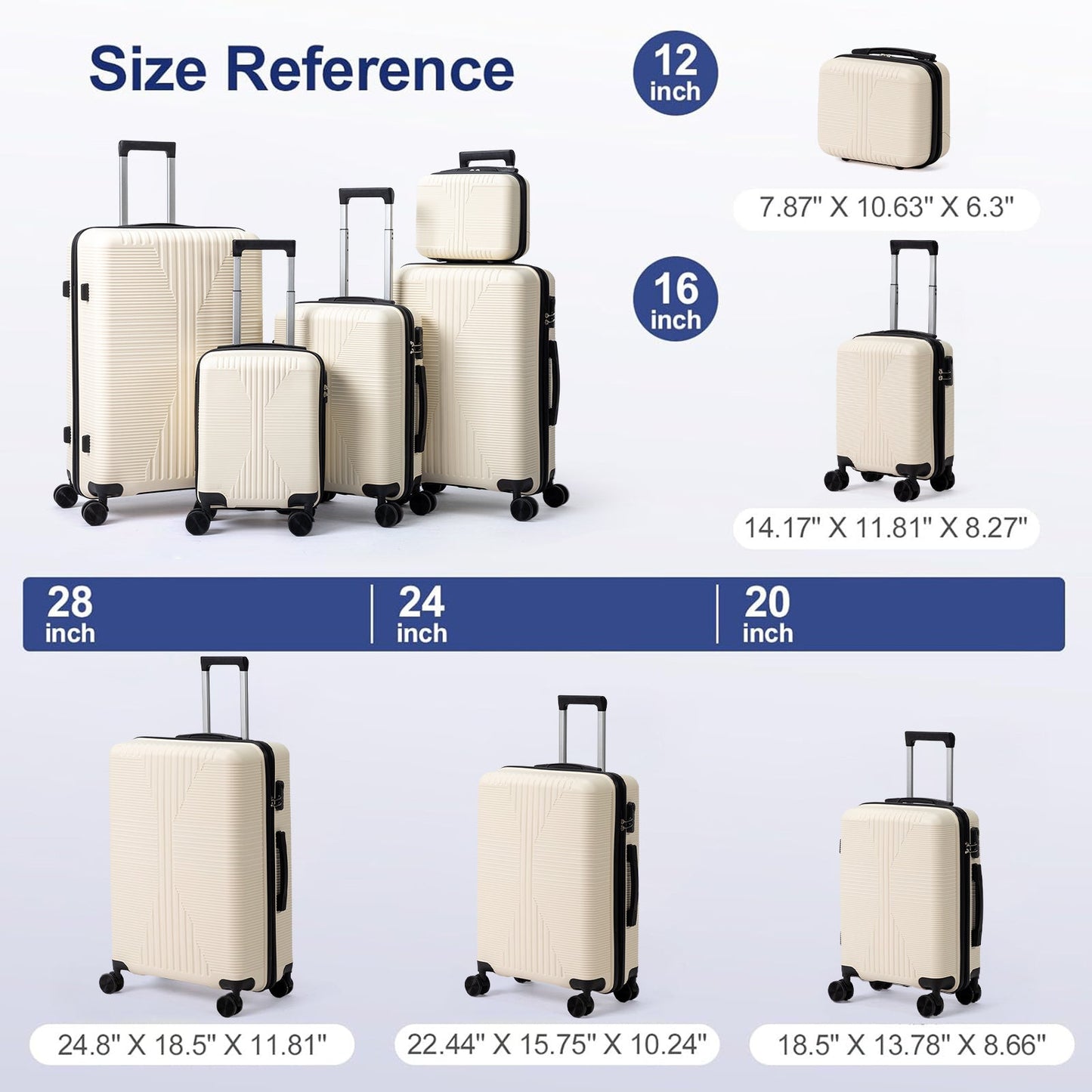 Luggage Set – 5 Piece, 28 Inch, Spinner Wheels, Lightweight – detail view 22