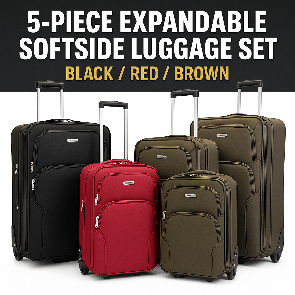 Luggage Set – 5 Piece, Expandable, Lightweight, for Travel – detail view 15