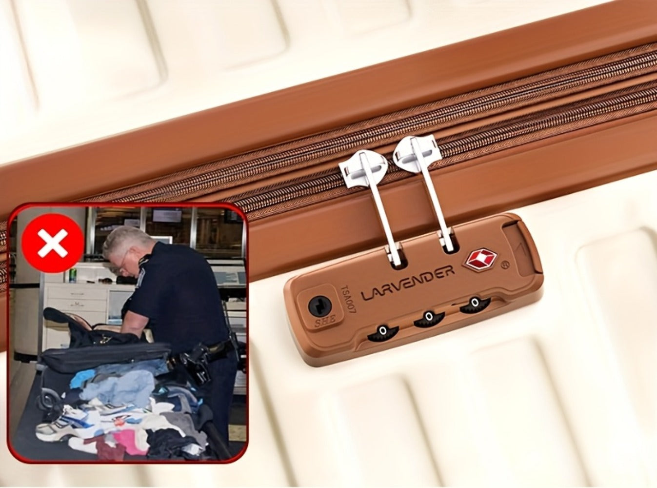 Luggage Set – 6 Piece, 28 Inch, Spinner Wheels, TSA Lock – detail view 8