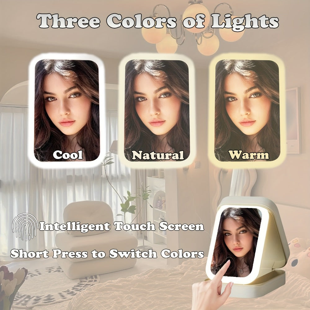 Makeup Bag - Travel with LED Mirror Jewelry Box Portable Rechargeable 3 Color - product detail view 4