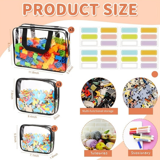 Travel Makeup Bag – 10 Piece, Clear, Transparent, Waterproof – detail view 3