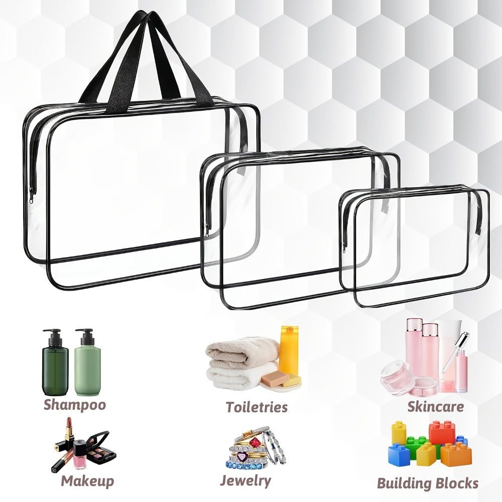 Travel Makeup Bag – 10 Piece, Clear, Transparent, Waterproof – detail view 5
