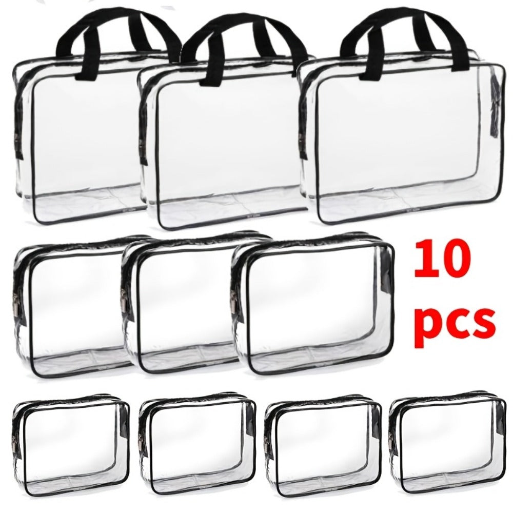 Travel Makeup Bag – 10 Piece, Clear, Transparent, Waterproof – detail view 6