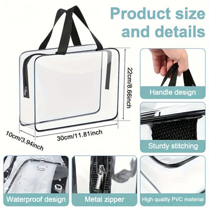Travel Makeup Bag – 10 Piece, Clear, Transparent, Waterproof – detail view 8