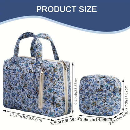Travel Makeup Bag – 2-Piece, Quilted, for Everyday Use – alternate view