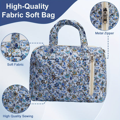 Travel Makeup Bag – 2-Piece, Quilted, for Everyday Use – detail view 2
