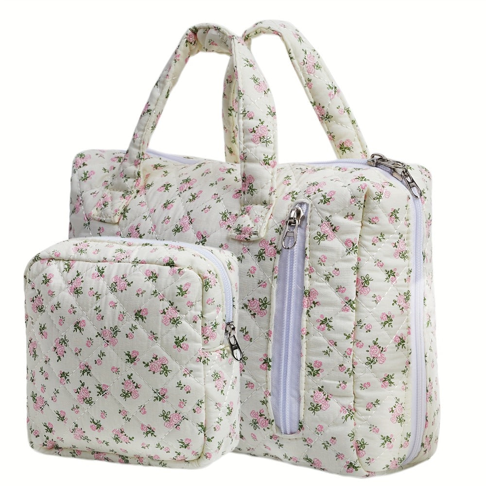 Travel Makeup Bag – 2-Piece, Quilted, for Everyday Use – detail view 3