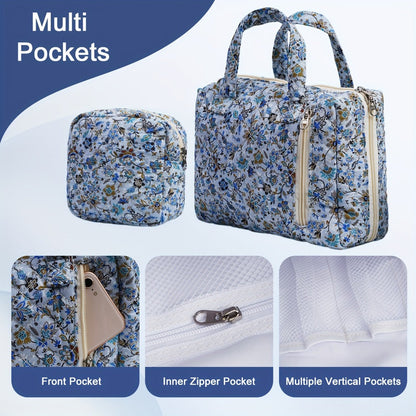 Travel Makeup Bag – 2-Piece, Quilted, for Everyday Use – detail view 4