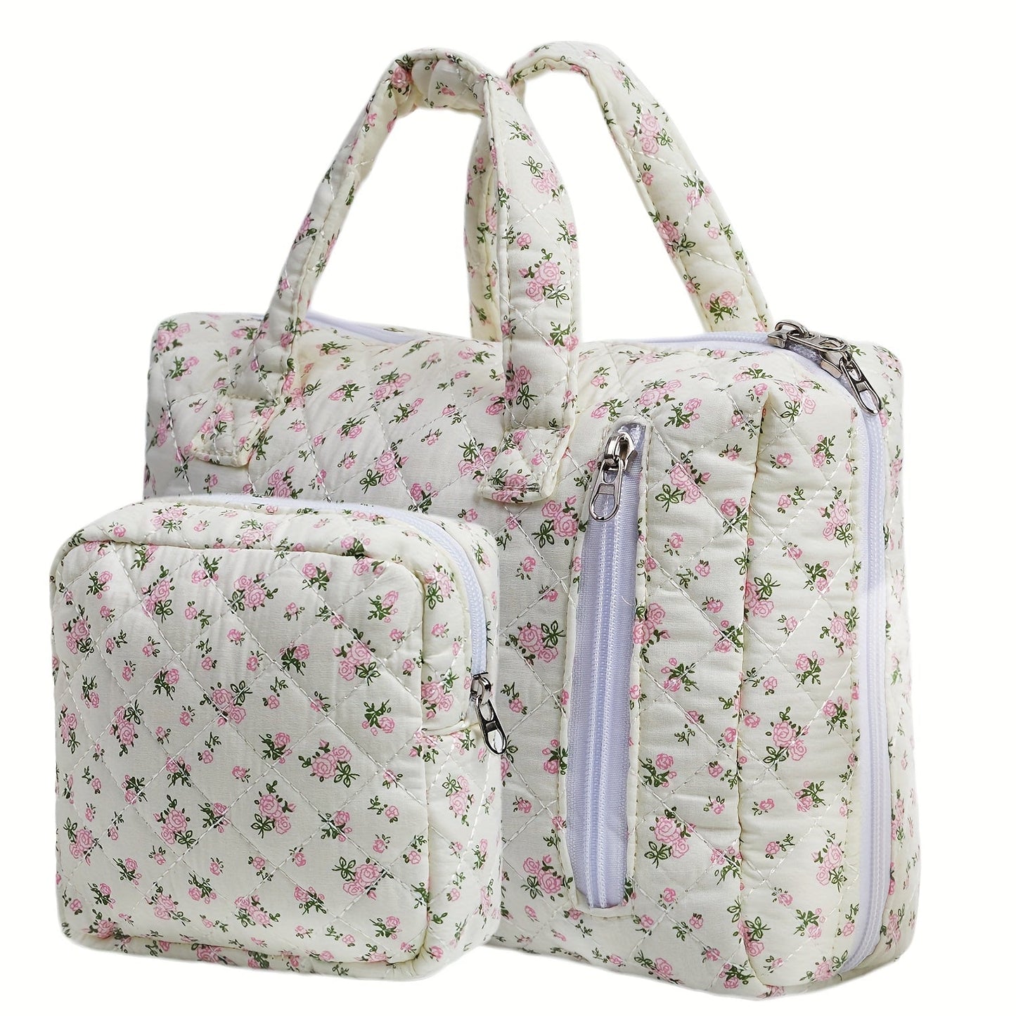Travel Makeup Bag – 2-Piece, Quilted, for Everyday Use – detail view 12