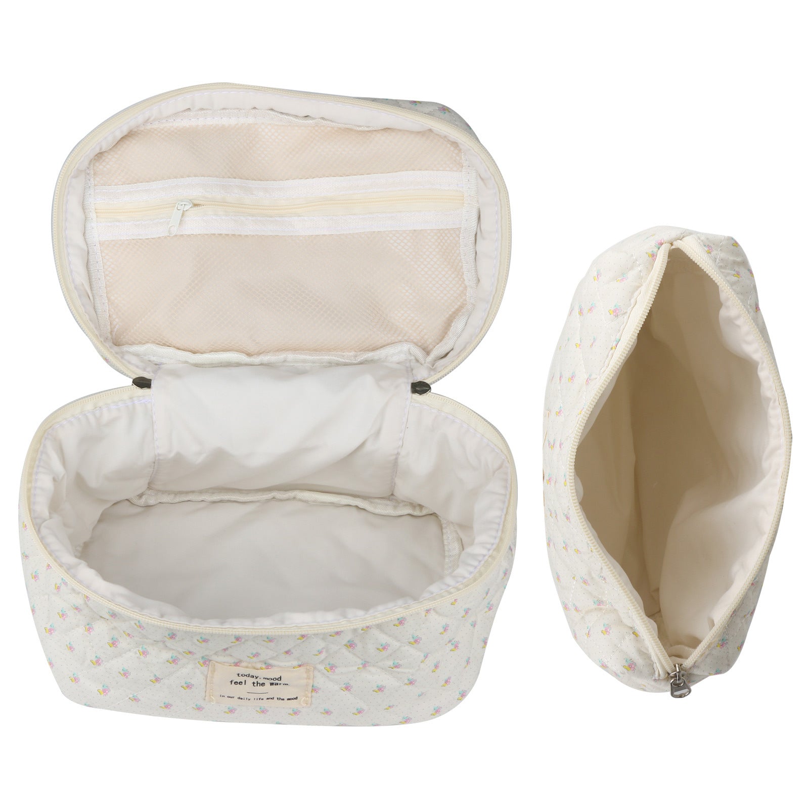 Travel Makeup Bag – 2-Piece, Quilted, Large Capacity, for Travel – detail view 11