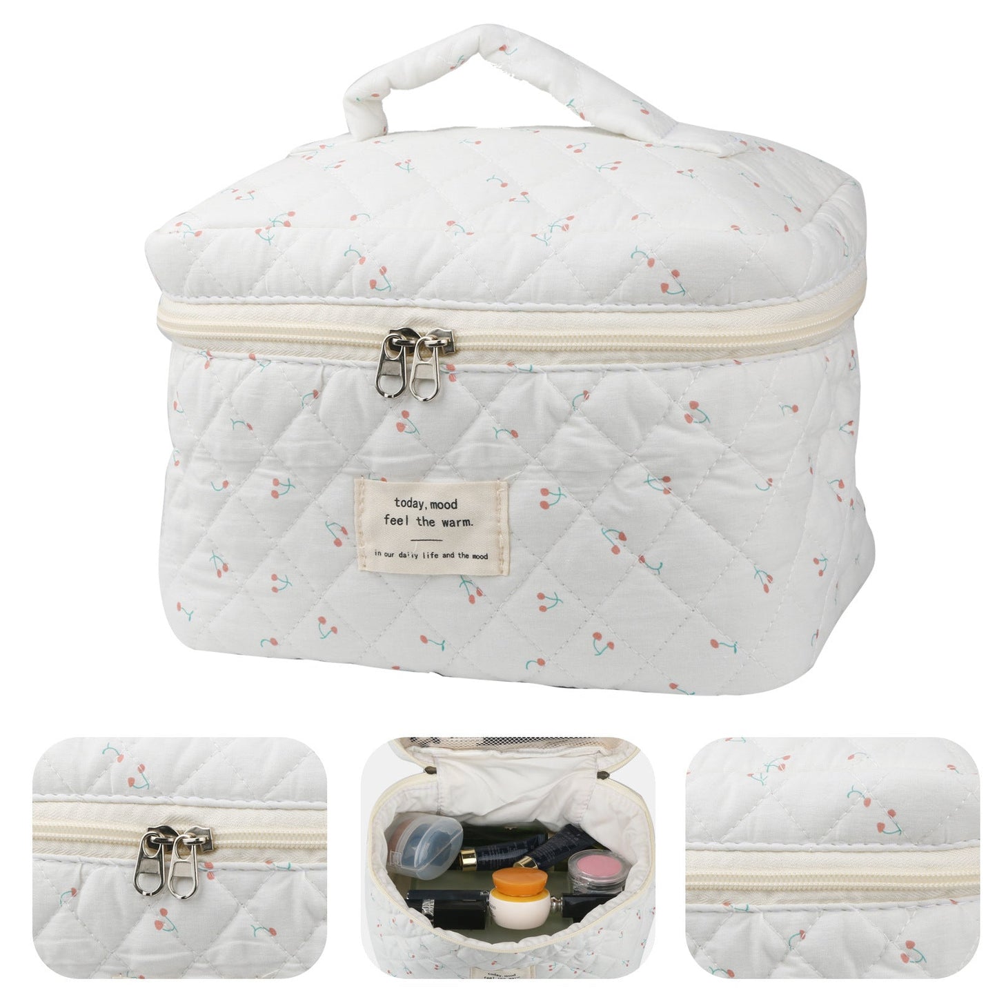 Travel Makeup Bag – 2-Piece, Quilted, Large Capacity, for Travel – alternate view