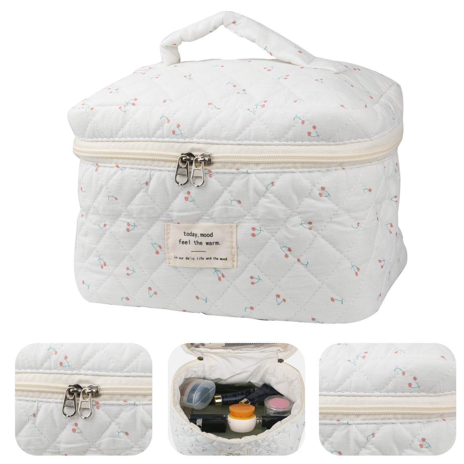 Travel Makeup Bag – 2-Piece, Quilted, Large Capacity, for Travel – alternate view