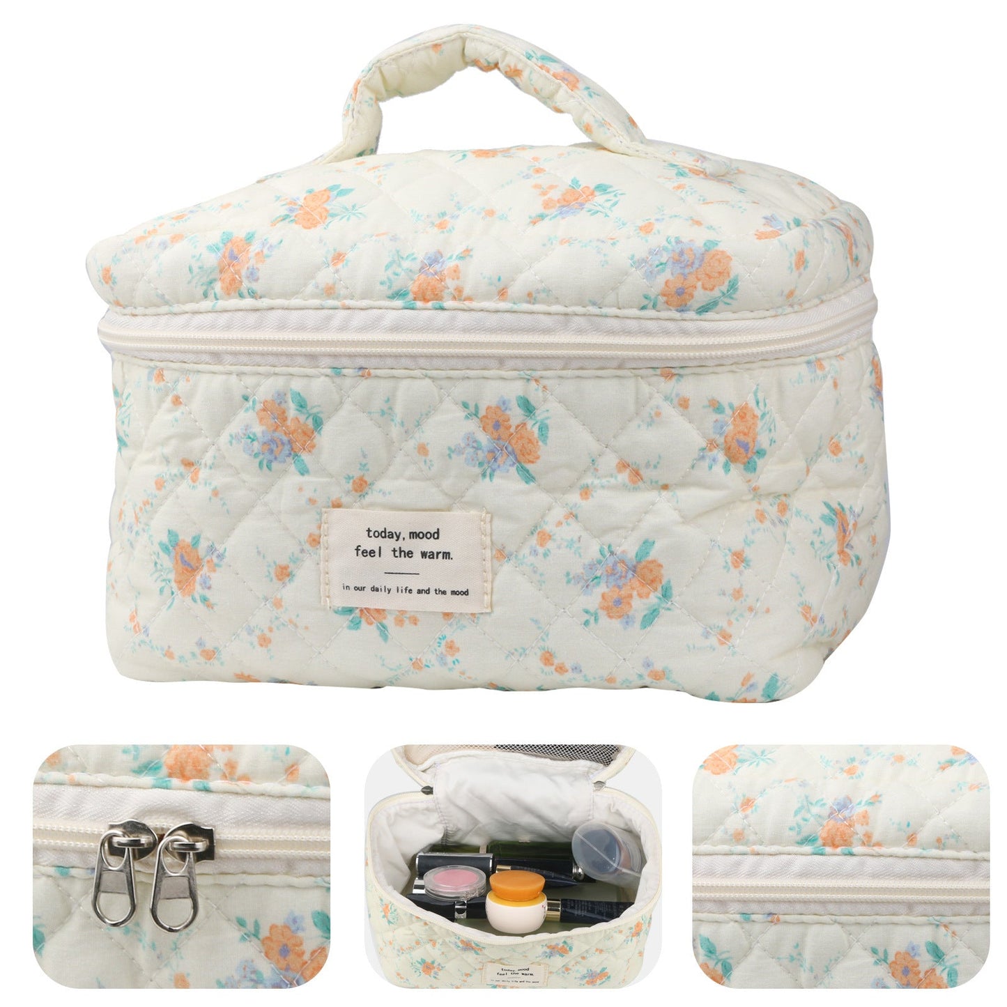 Travel Makeup Bag – 2-Piece, Quilted, Large Capacity, for Travel – detail view 30