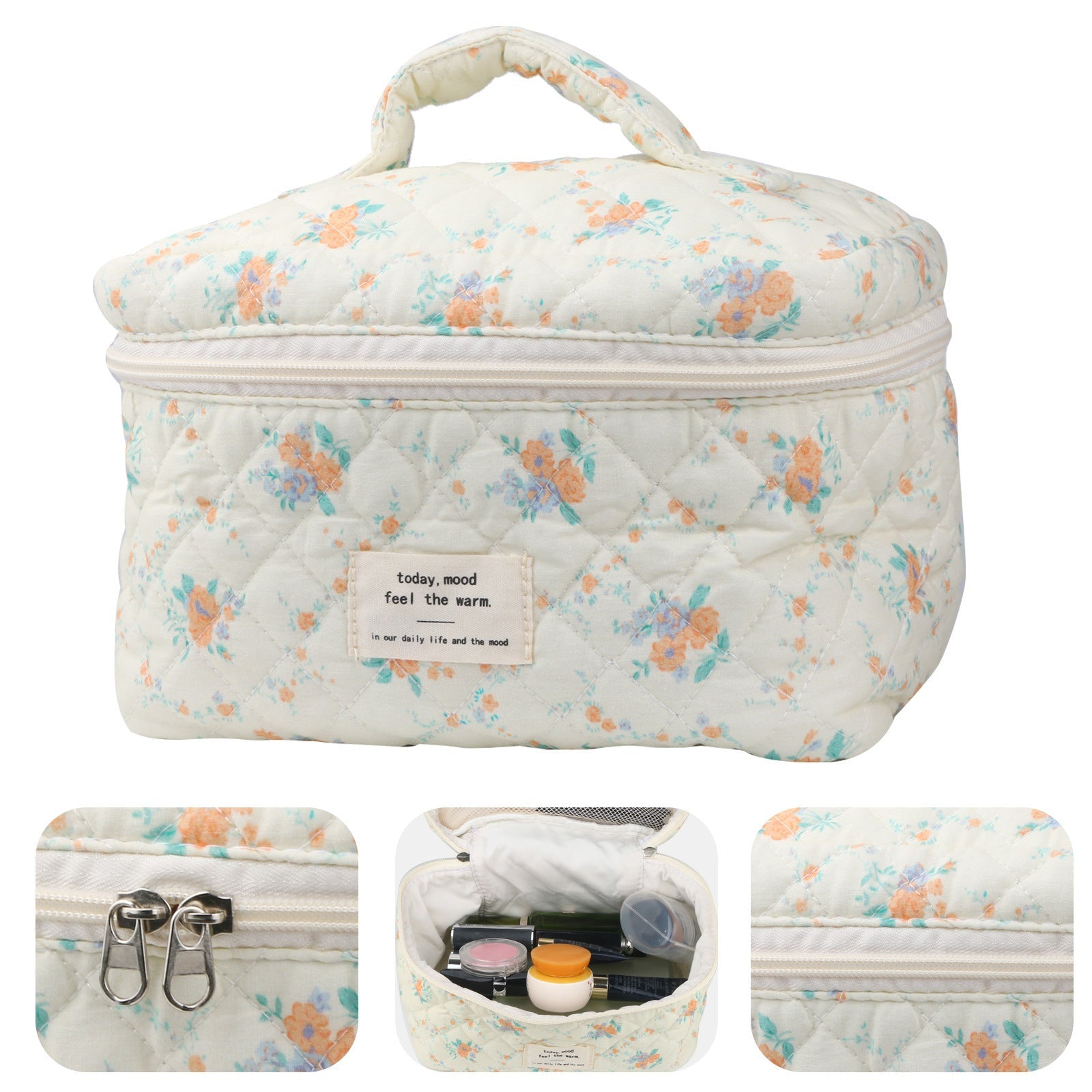 Travel Makeup Bag – 2-Piece, Quilted, Large Capacity, for Travel – detail view 30