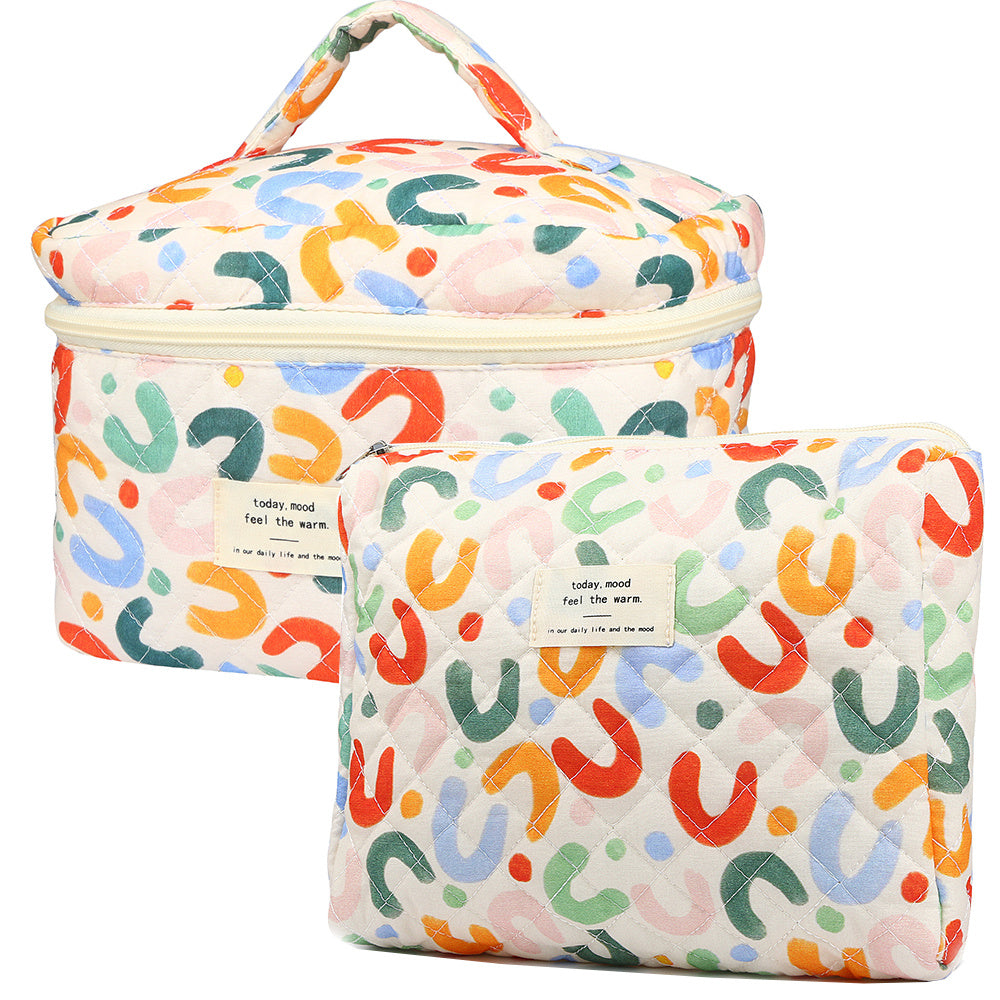 Travel Makeup Bag – 2-Piece, Quilted, Large Capacity, for Travel – detail view 38