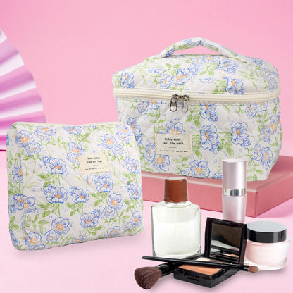Travel Makeup Bag – 2-Piece, Quilted, Large Capacity, for Travel – detail view 5