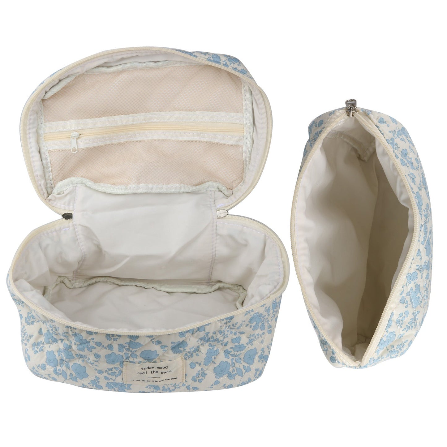 Travel Makeup Bag – 2-Piece, Quilted, Large Capacity, for Travel – detail view 7