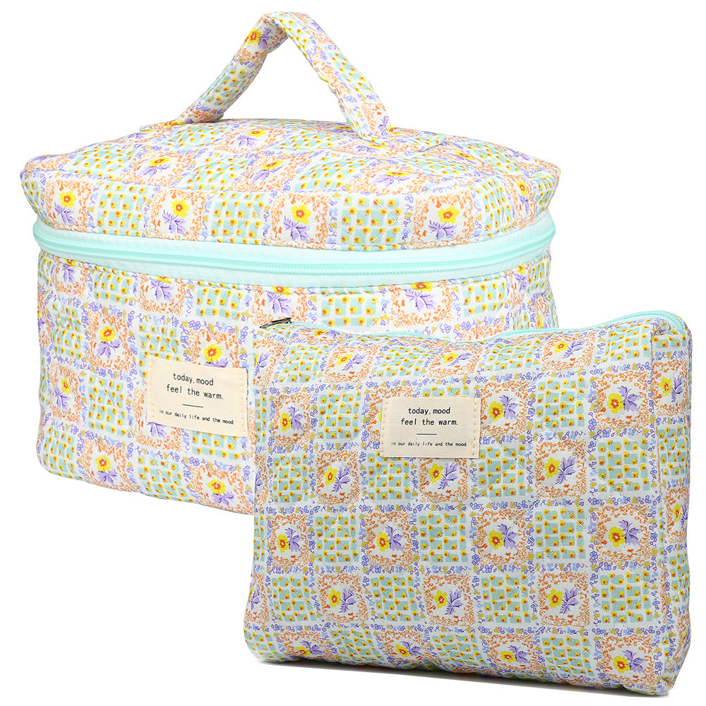 Travel Makeup Bag – 2-Piece, Quilted, Large Capacity, for Travel – detail view 22