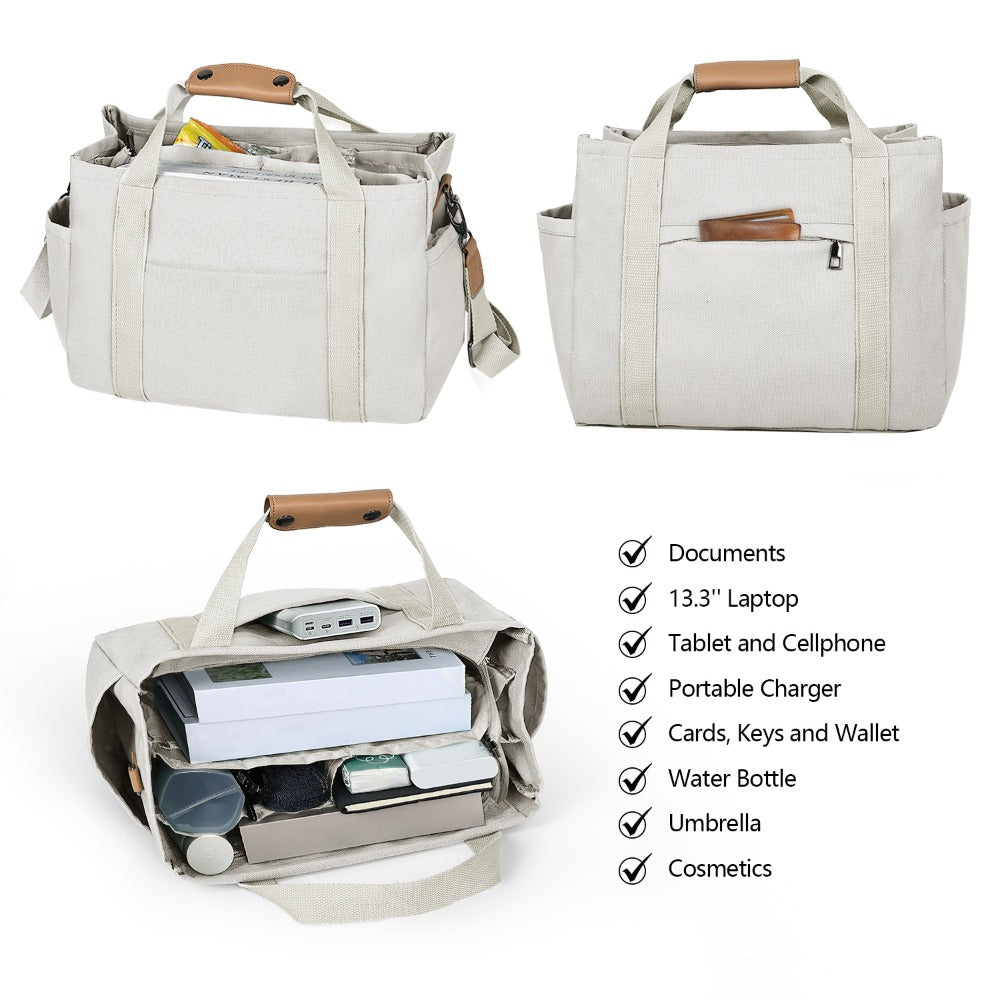 Travel Makeup Bag – 2PCS, Canvas, Multi-Pocket, for Travel & Work – detail view 5