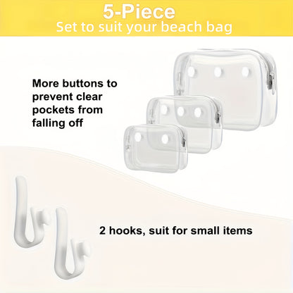 Travel Makeup Bag – 3 Pack, Clear, Transparent, for Travel – front view - product view 7