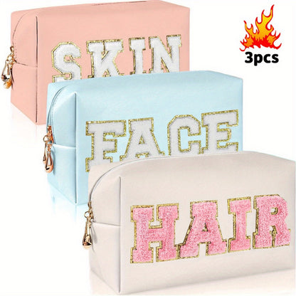 Travel Makeup Bag – 3-Piece, for Travel & Everyday Use – front view