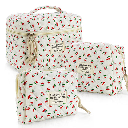 Travel Makeup Bag – 3 Piece, Quilted, for Travel – detail view 26